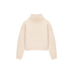 Naadam Merino Cashmere Fisherman Turtleneck in Winter White
